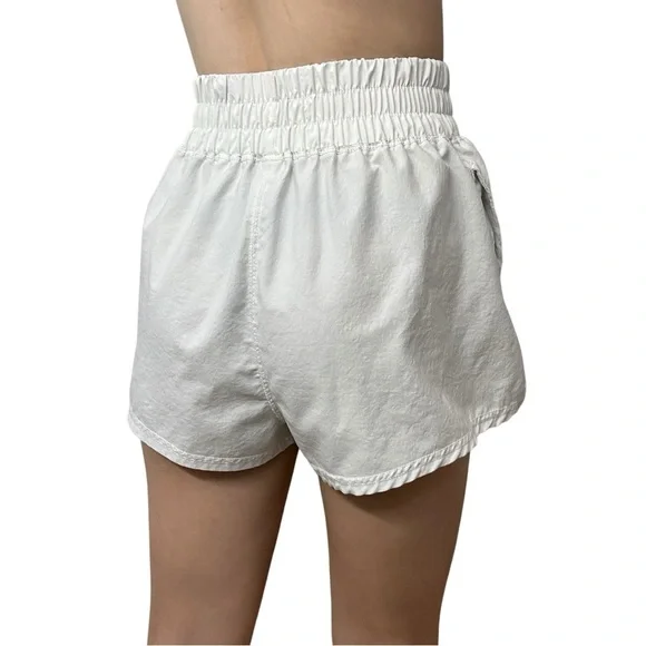 Free People Movement Shorts High Waisted Gym Athletic White Logo Boho Size Small - Picture 2 of 9